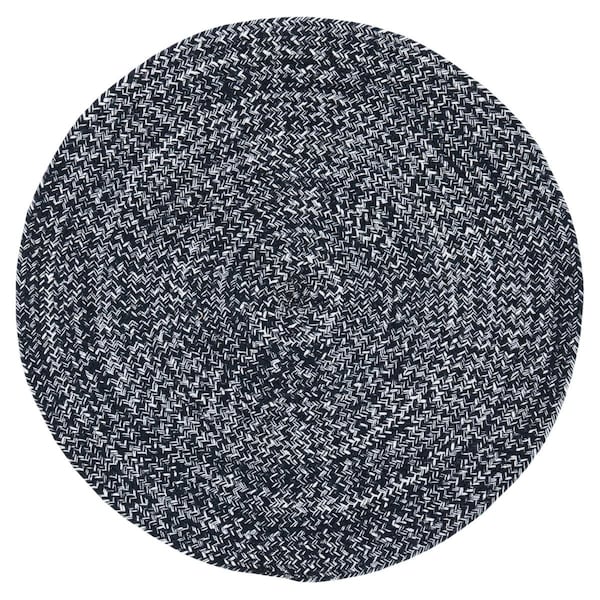 Flowers First 3 x 3 ft. Braided Contemporary Round Rug, Black FL1874430 - main